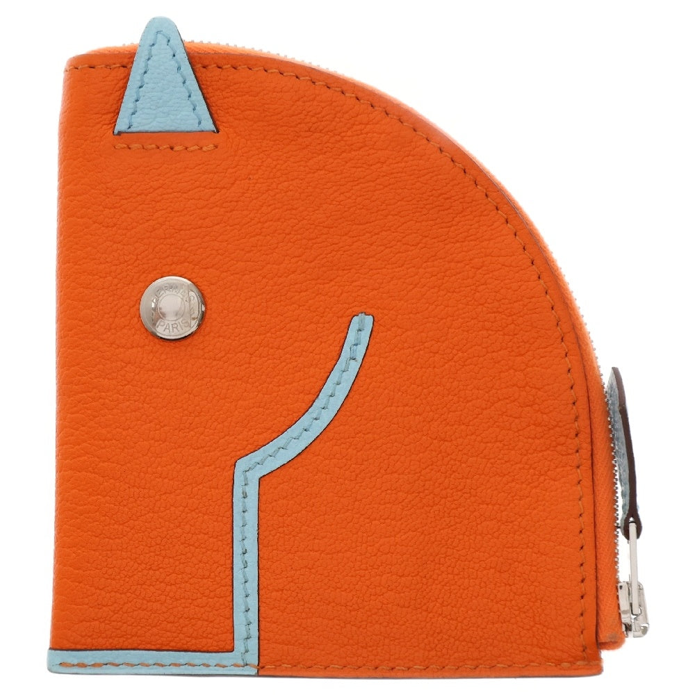 HERMES(エルメス) パドック セリエ レザーカードケース コインケース オレンジ
