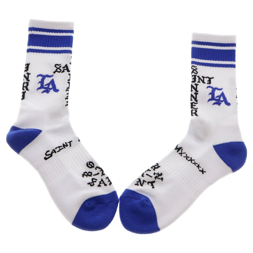 SAINT MICHAEL(セントマイケル) 24AW ×Born X Raised BR SOCKS ST Sinner ボーンレイズド 靴下 ホワイト SM-YS1-0000-C41