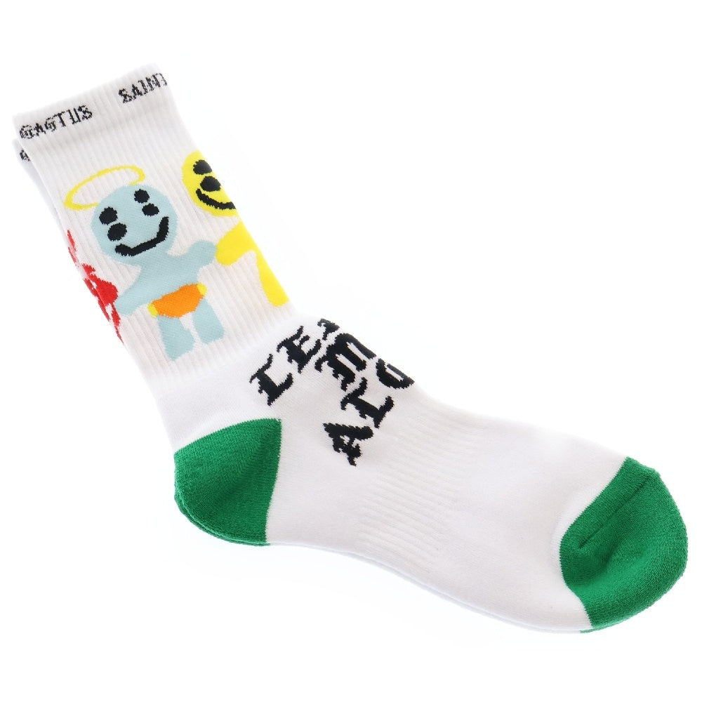 SAINT MICHAEL(セントマイケル) 24AW ×Cactus Plant Flea Market CP SOCKS LMA カクタスプラント フレアマーケット 靴下 ホワイト SM-YS1-0000-C11