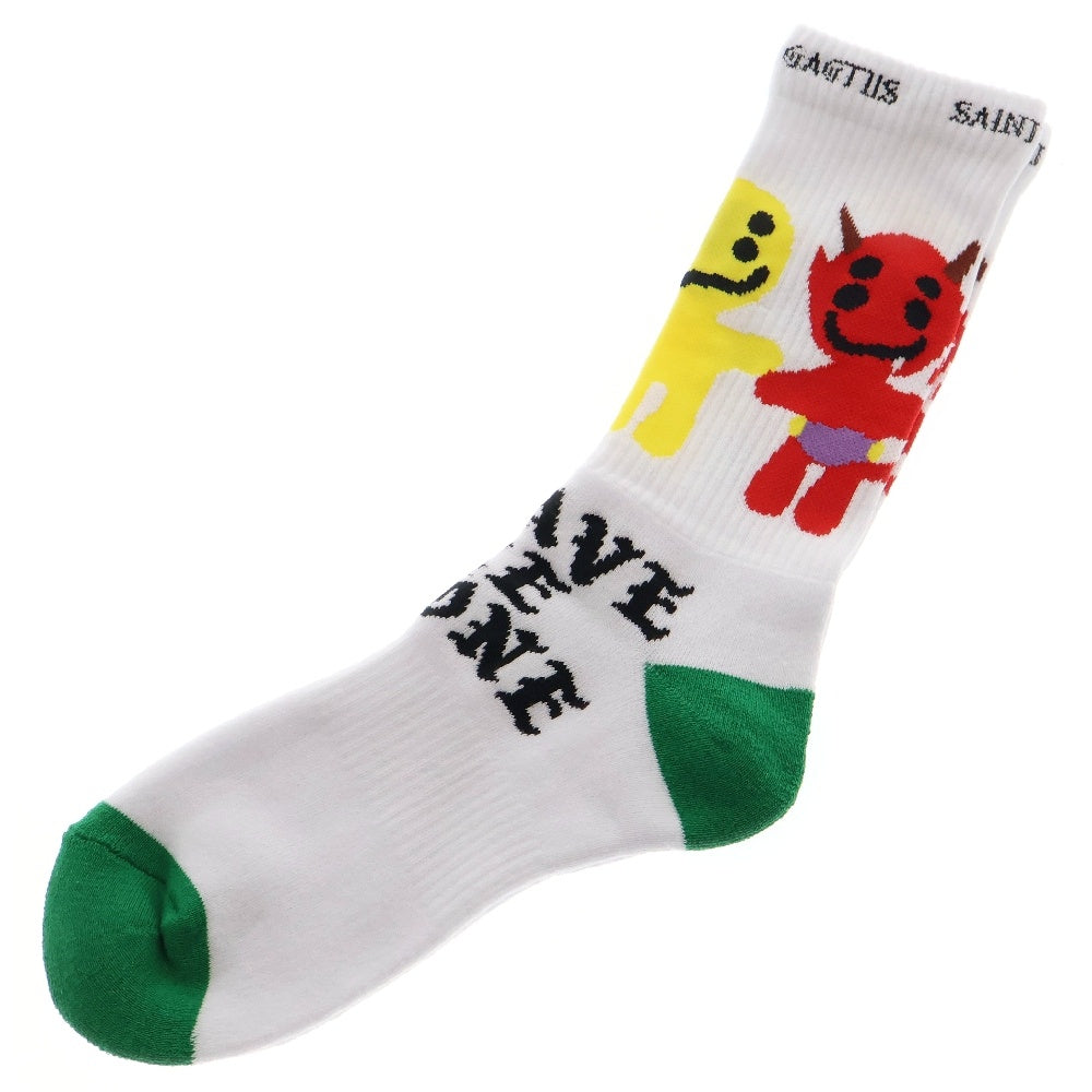 SAINT MICHAEL(セントマイケル) 24AW ×Cactus Plant Flea Market CP SOCKS LMA カクタスプラント フレアマーケット 靴下 ホワイト SM-YS1-0000-C11