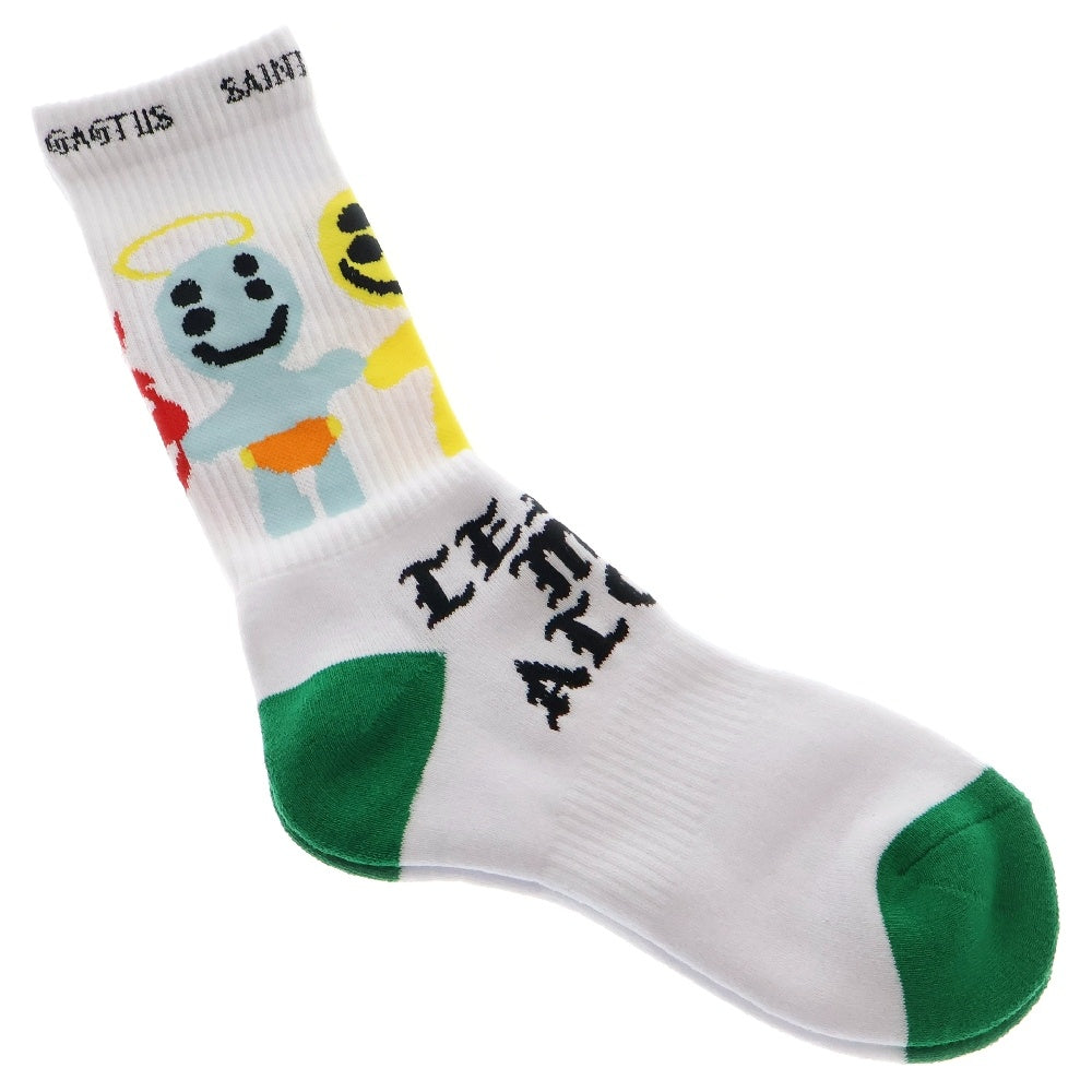SAINT MICHAEL(セントマイケル) 24AW ×Cactus Plant Flea Market CP SOCKS LMA カクタスプラント フレアマーケット 靴下 ホワイト SM-YS1-0000-C11