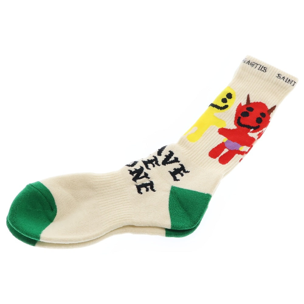 SAINT MICHAEL(セントマイケル) 24AW ×Cactus Plant Flea Market CP SOCKS LMA カクタスプラント フレアマーケット 靴下 アイボリーSM-YS1-0000-C12