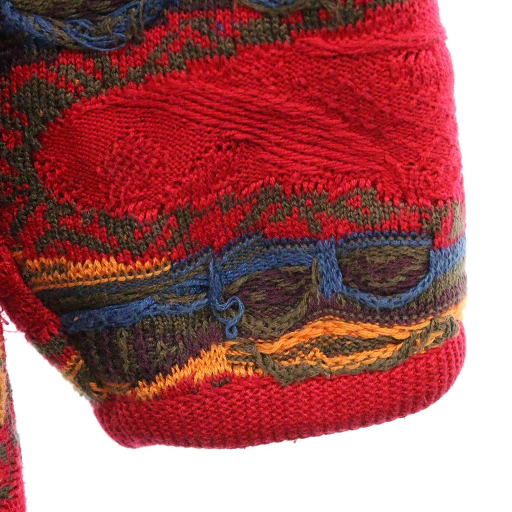 COOGI(クージー) ノーカラー 3Dカーディガン ニット マルチ