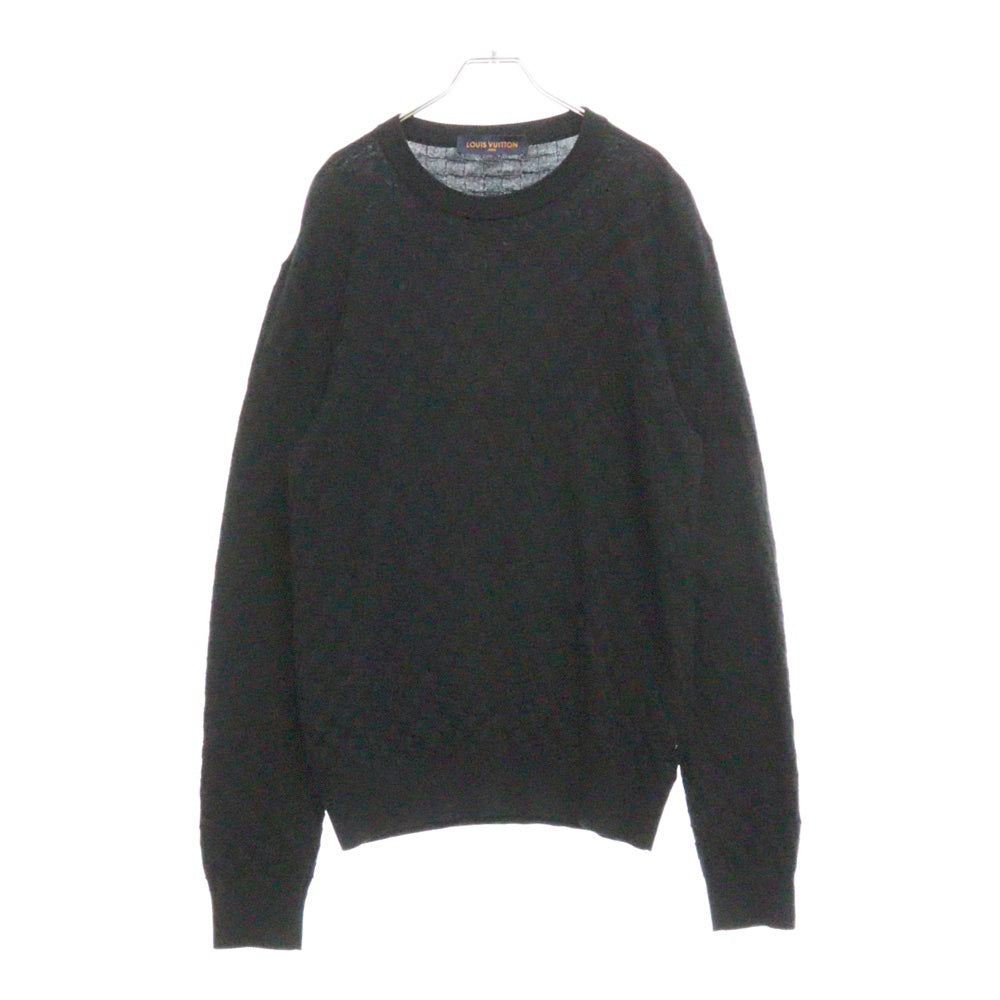 LOUIS VUITTON(ルイヴィトン) 21SS ダミエ クルーネックニット セーター ブラック RM211Q VOR HJN40W