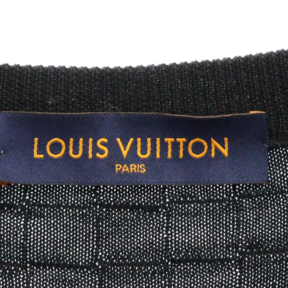 LOUIS VUITTON(ルイヴィトン) 21SS ダミエ クルーネックニット セーター ブラック RM211Q VOR HJN40W