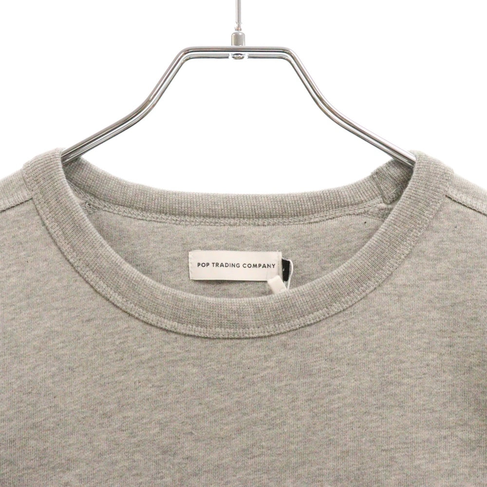 POP TRADING COMPANY(ポップトレーディングカンパニー) LOGO CREWNECK SWEAT ロゴクルーネック スウェットトレーナー グレー POPSS25_01-006