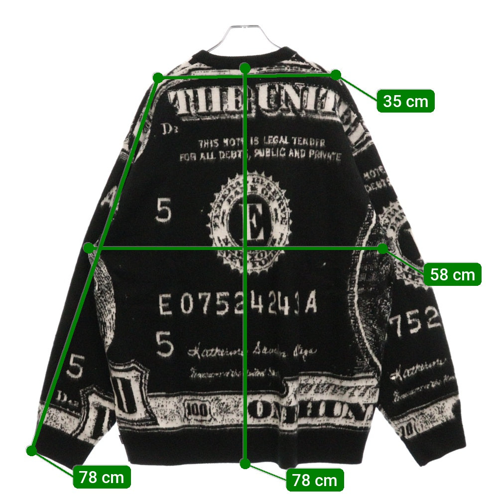 SUPREME(シュプリーム) 25SS Money Sweater マニーセーター クルーネックニットセーター ブラック