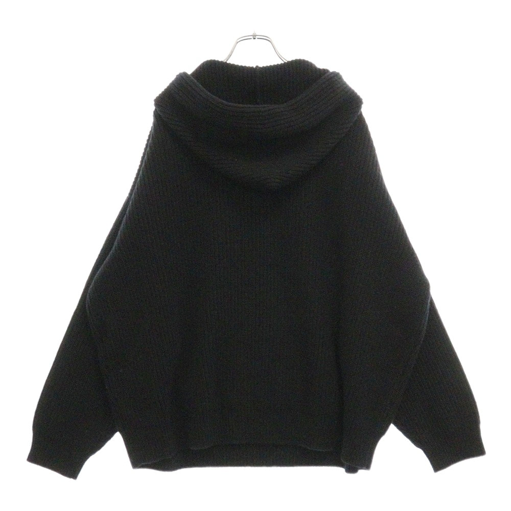 CELINE(セリーヌ) 22AW Hoodie スパンコール装飾 グラデーションロゴ プルオーバーウールニットパーカー フーディー 2A10X66Q ブラック