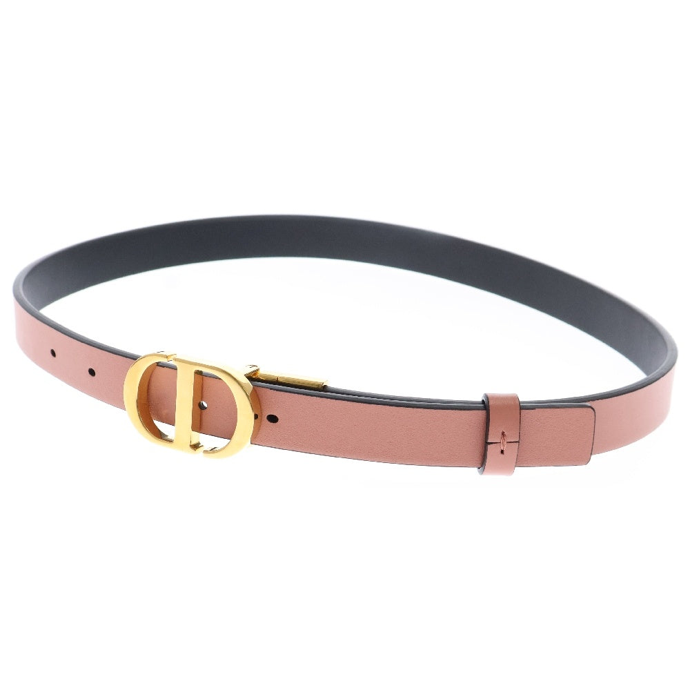 Christian Dior(クリスチャンディオール) 30 Montaigne Belt モンテーニュ リバーシブルレザーベルト ブラック/ピンク レディース