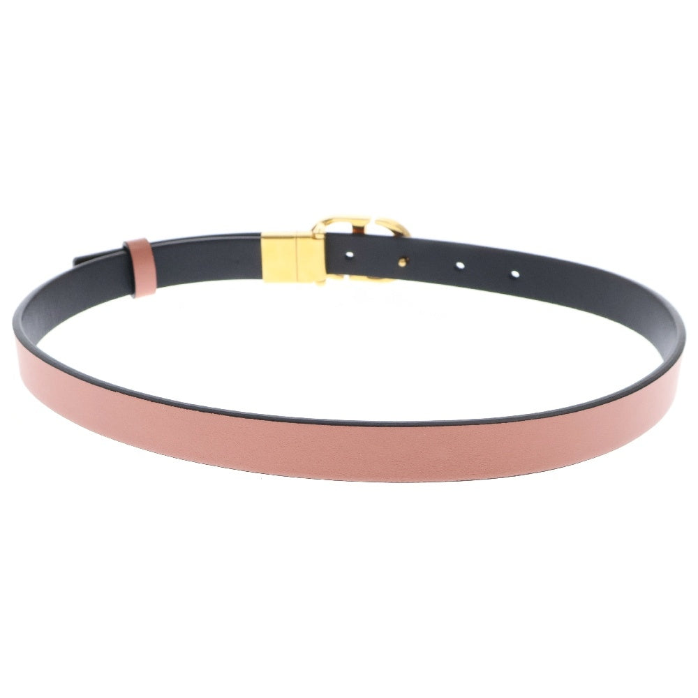 Christian Dior(クリスチャンディオール) 30 Montaigne Belt モンテーニュ リバーシブルレザーベルト ブラック/ピンク レディース