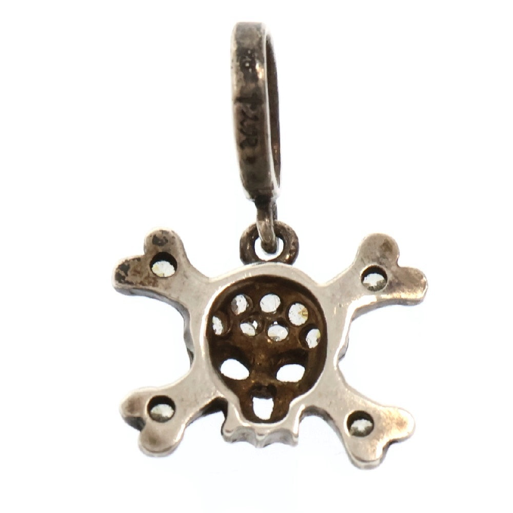 Loree Rodkin(ローリーロドキン) Small Flat Pave Skull ジルコニア スモールフラット スカル ペンダントトップ ネックレストップ シルバー
