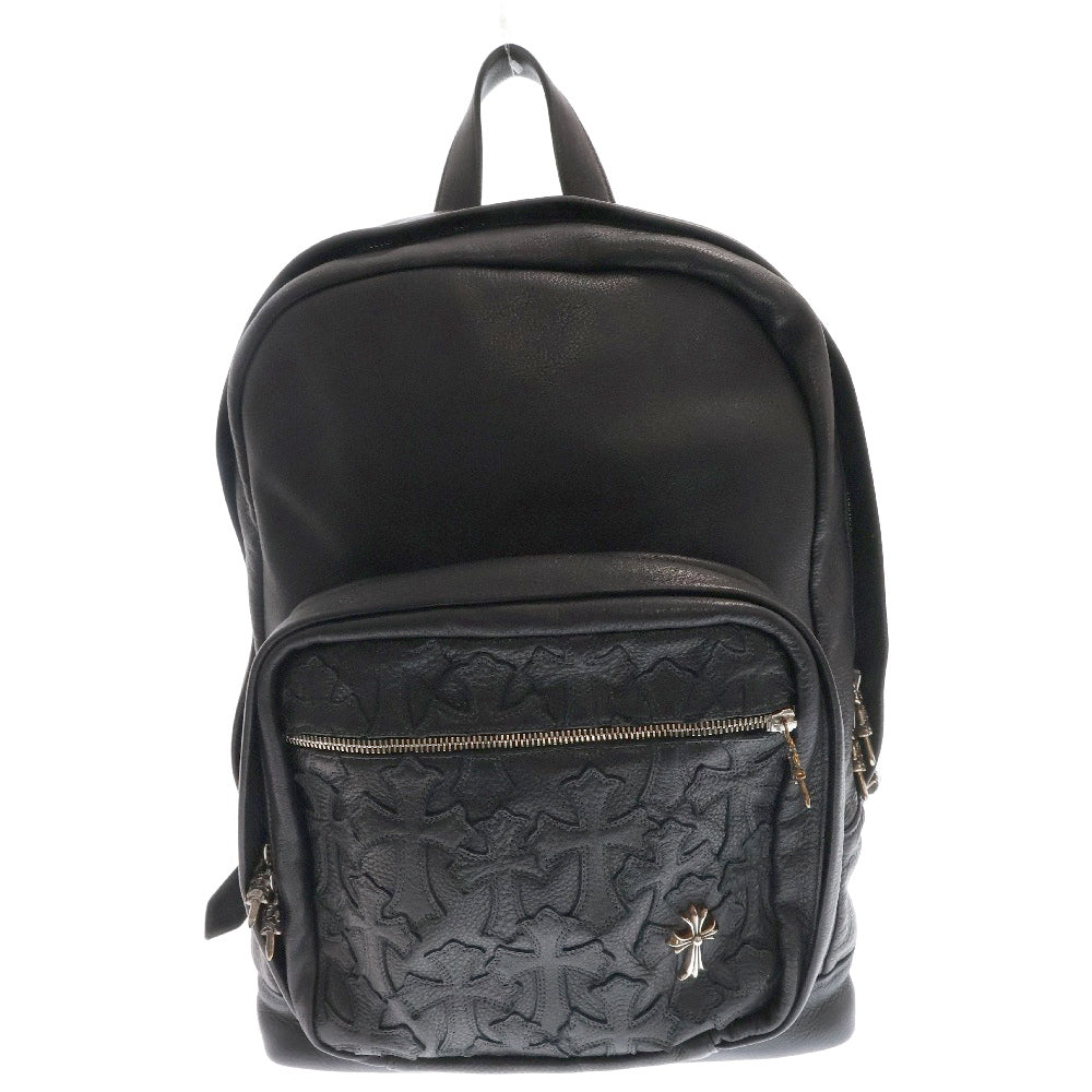 CHROME HEARTS(クロムハーツ) 7TH GRADE セメタリークロスパッチレザーリュック バックパック ブラック