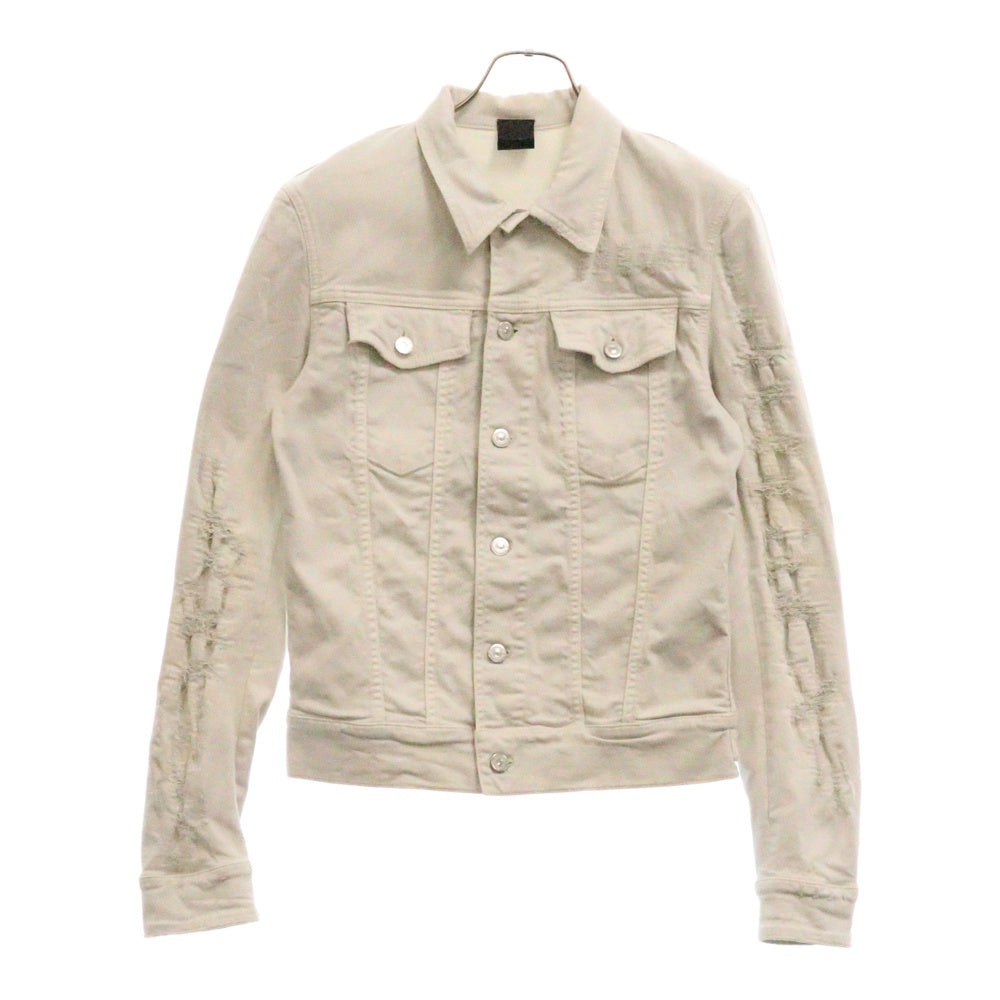 Dior HOMME(ディオールオム) 17SS ダメージ加工 デニムジャケット ホワイト 763C437T004X