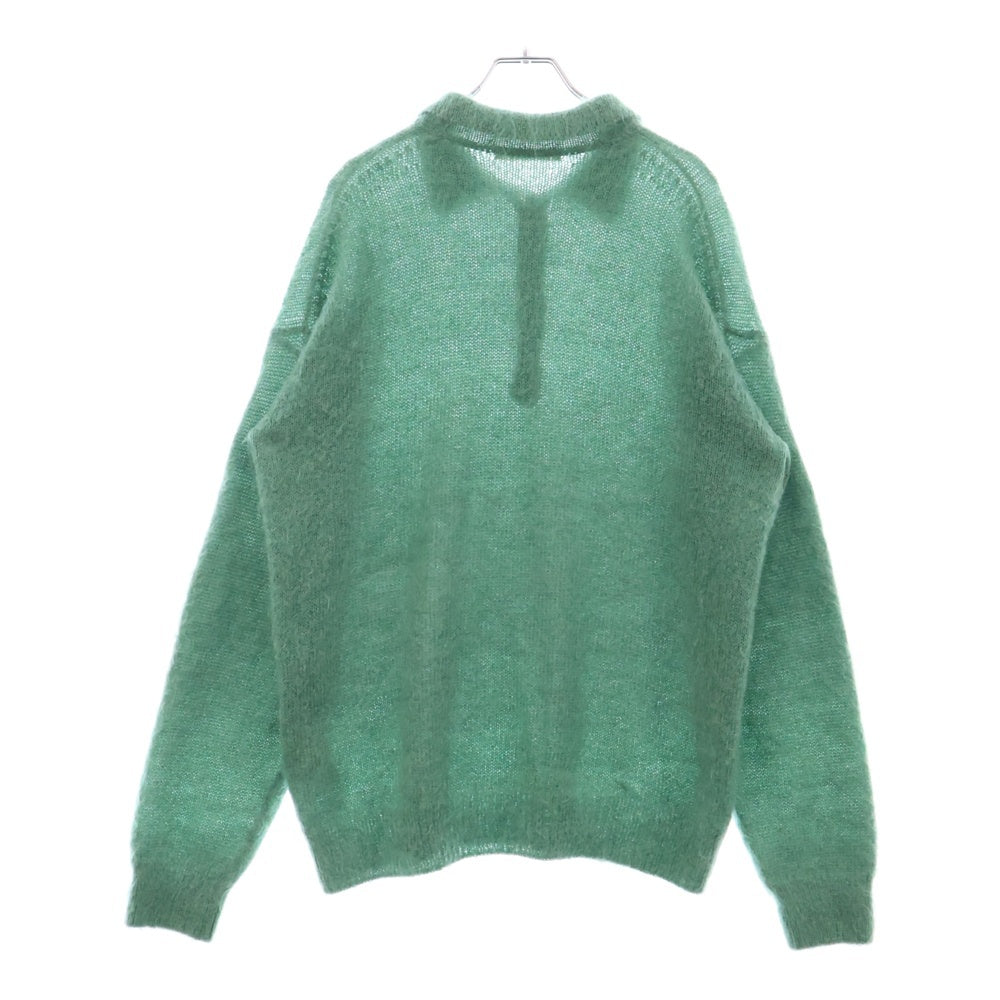 AURALEE(オーラリー) 23AW BRUSHED SUPER KID MOHAIR KNIT POLO GREEN モヘヤ ニット ポロ グリーン A23AP03KM