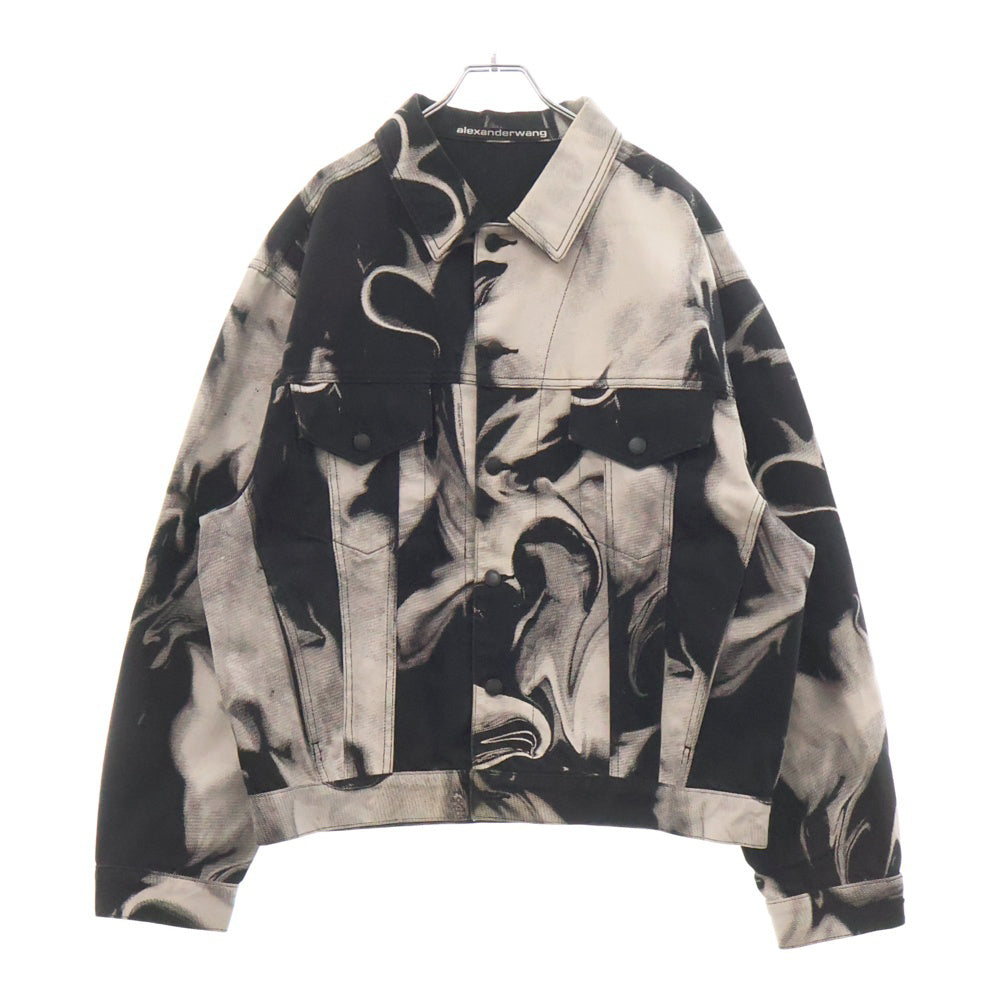 ALEXANDER WANG(アレキサンダーワン) Smoke Denim Jacket 総柄デニムジャケット ブラック CA00985
