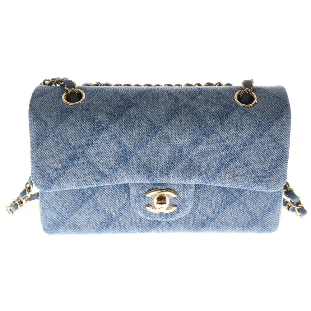 CHANEL(シャネル) マトラッセ25 ターンロック ダブルフラップ ショルダーバッグ ブルー