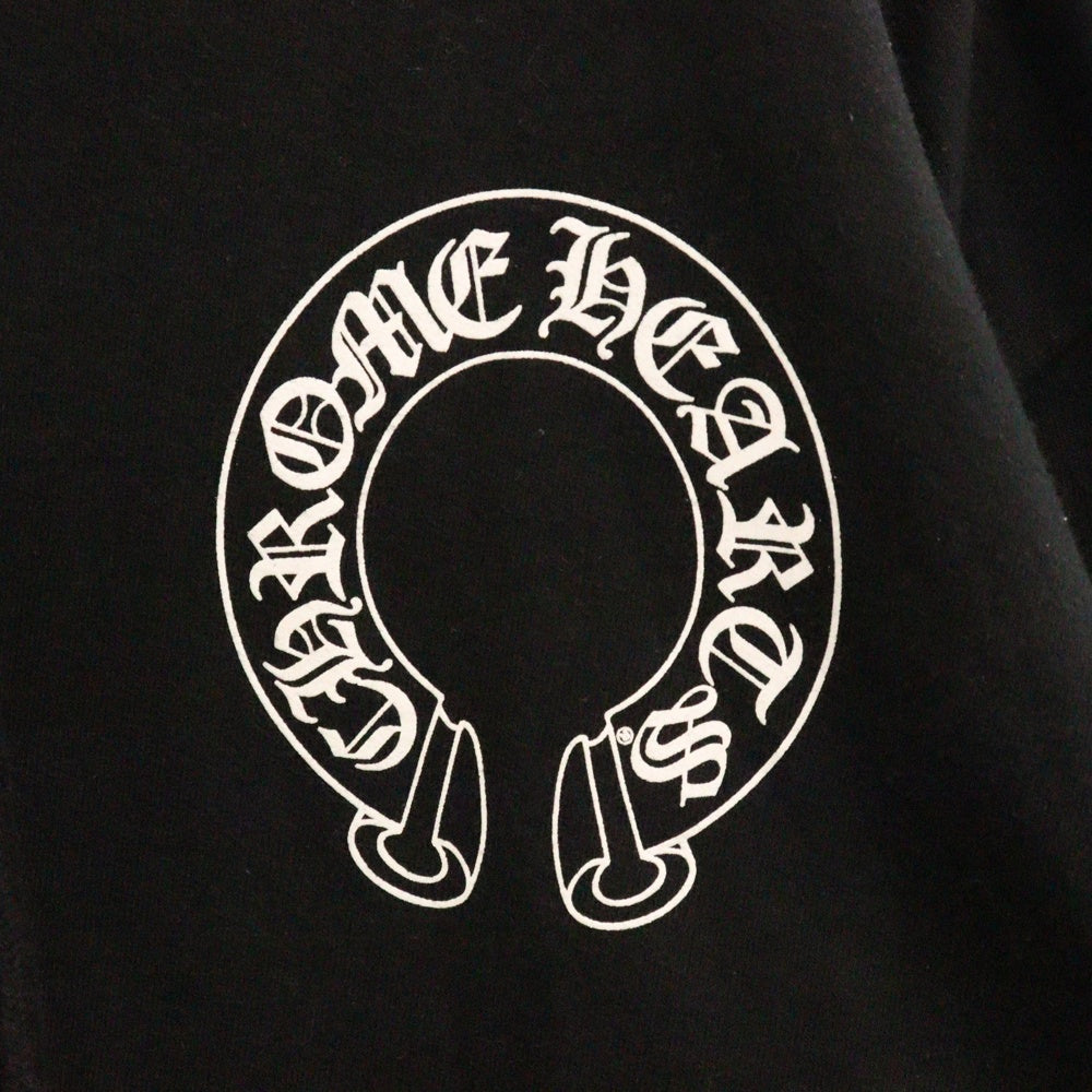 CHROME HEARTS(クロムハーツ) SWTSHRT PLVR ホースシュープリント アームフローラル スウェット プルオーバーパーカー ブラック
