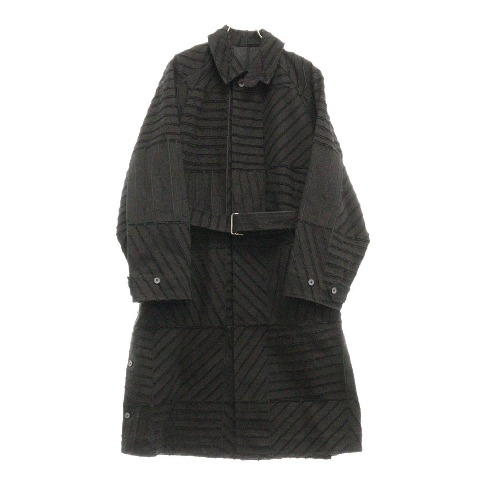 YOKE(ヨーク) BONDING OPAL BALMACAAN COAT オパールバルマカーン ボンディング加工 ロングコート YK24SS0621C ブラック