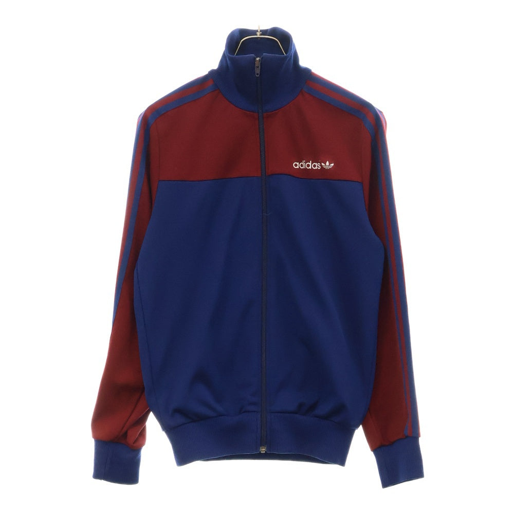 adidas(アディダス) バイカラーロゴプリントトラックジャケット ネイビー/バーガンディ