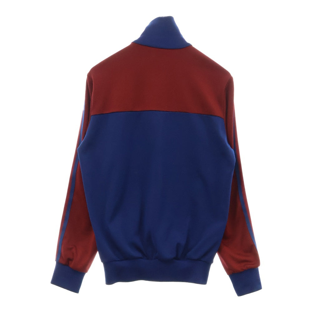 adidas(アディダス) バイカラーロゴプリントトラックジャケット ネイビー/バーガンディ