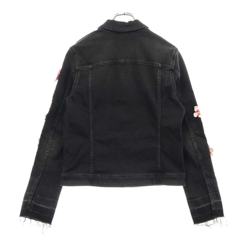 OFF-WHITE(オフホワイト) 17AW Cherry Blossom Diagonal Denim Jacket 刺繍デニムジャケット グレー  レディース OWEA063E17150039