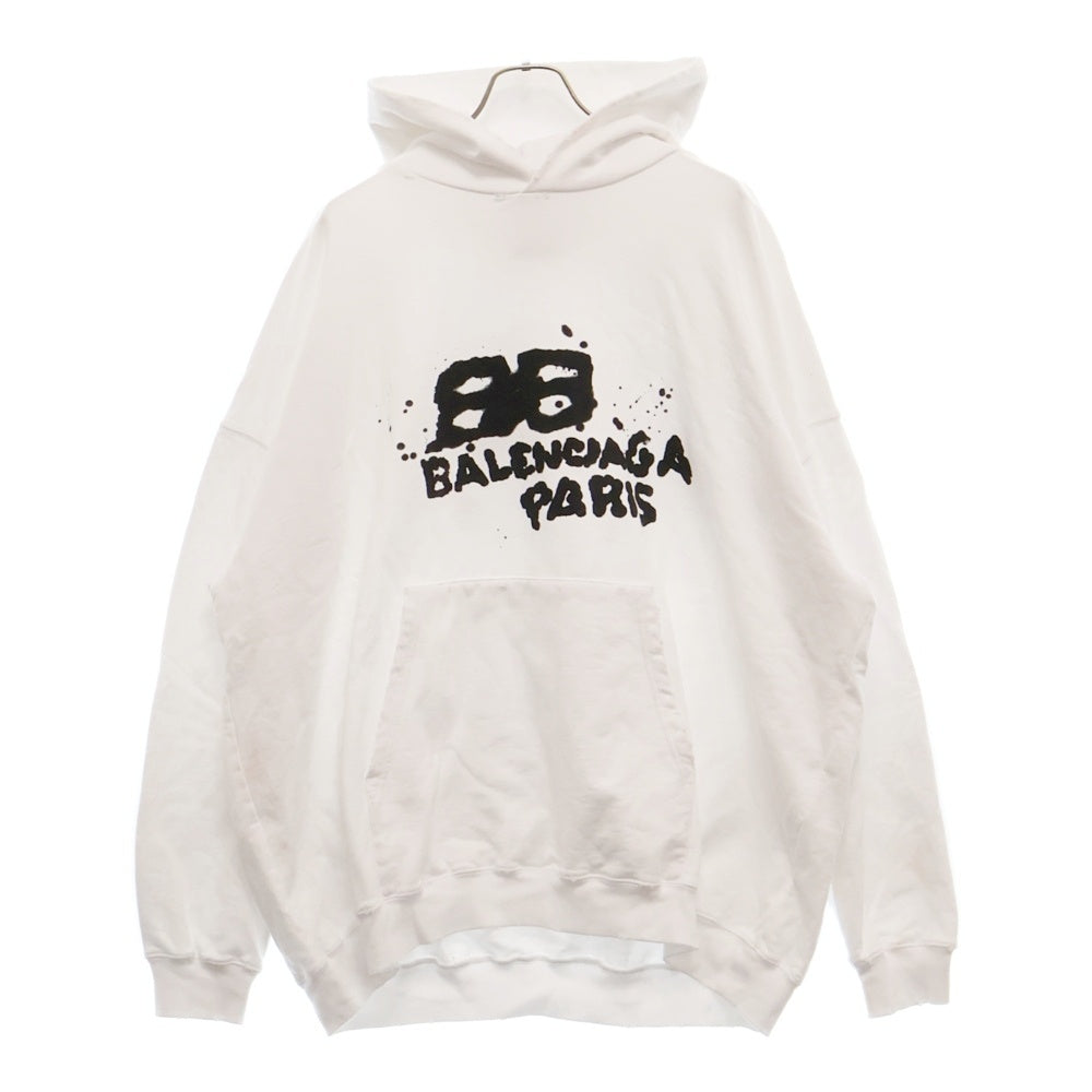 BALENCIAGA(バレンシアガ) 23AW Hand Drawn BB Icon Hoodie ハンドドラウン BBロゴプルオーバーパーカー スウェット ホワイト 620947 TNVQ1