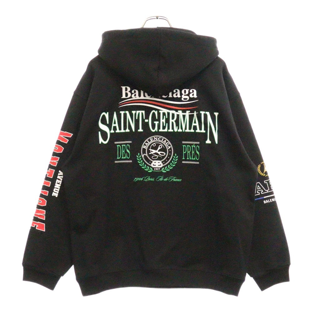 BALENCIAGA(バレンシアガ) Overlayer Political Campaign Hoodie キャンペーンロゴ プルオーバースウェットパーカー フーディー ブラック 600583 TSVY8
