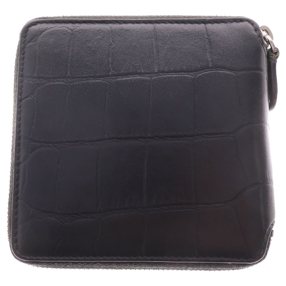 BALENCIAGA(バレンシアガ) クロコ型押し コンパクトウォレット 財布 ブラック 580838