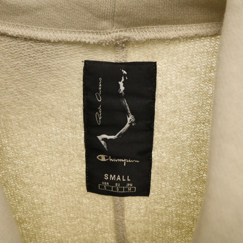 Rick Owens(リックオウエンス) ×CHAMPION ×チャンピオン 刺繍デザイン プルオーバーパーカー スウェット ベージュ CM20S0014-215154