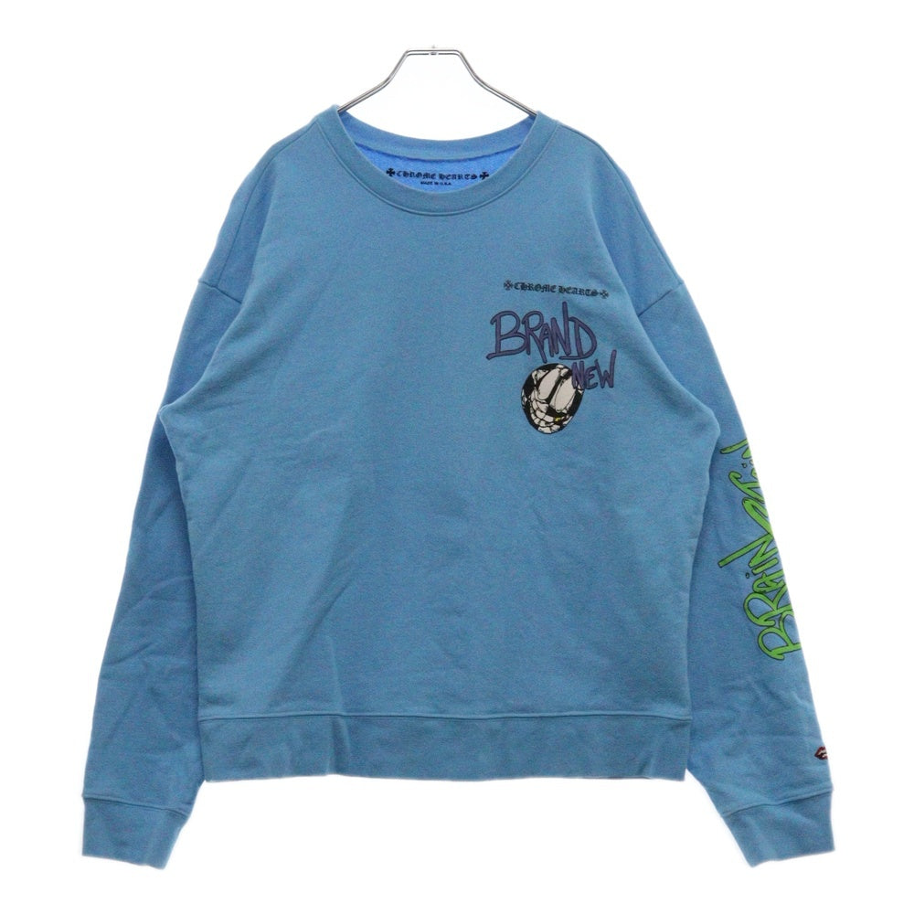 CHROME HEARTS(クロムハーツ) PPO BRAIN NEW SWTSHRT MATTY BOY マッティボーイ ブレインニュー クルーネックスウェットトレーナー ブルー