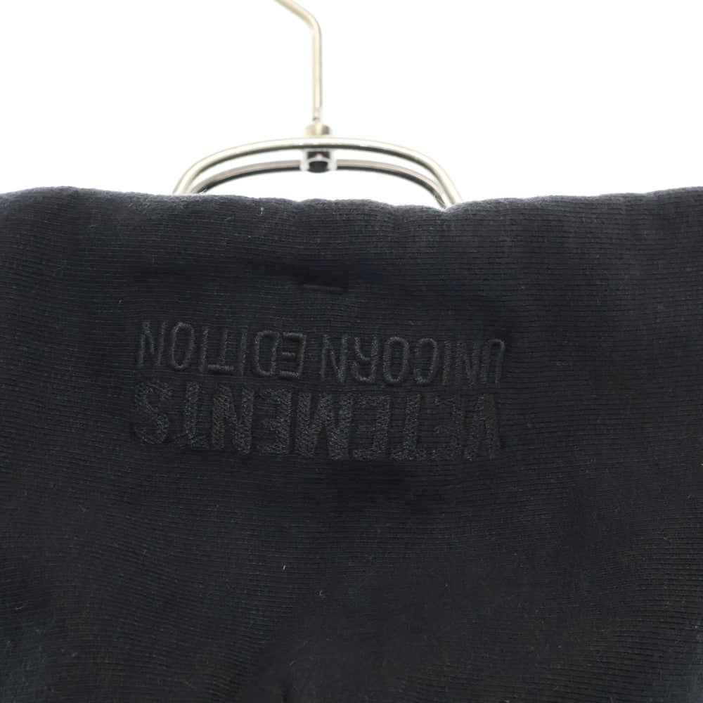 VETEMENTS(ヴェトモン) 22AW DOLPHIN-UNICORN HOODIE ドルフィン ユニコーン プルオーバーパーカー UA53HD220B ブラック