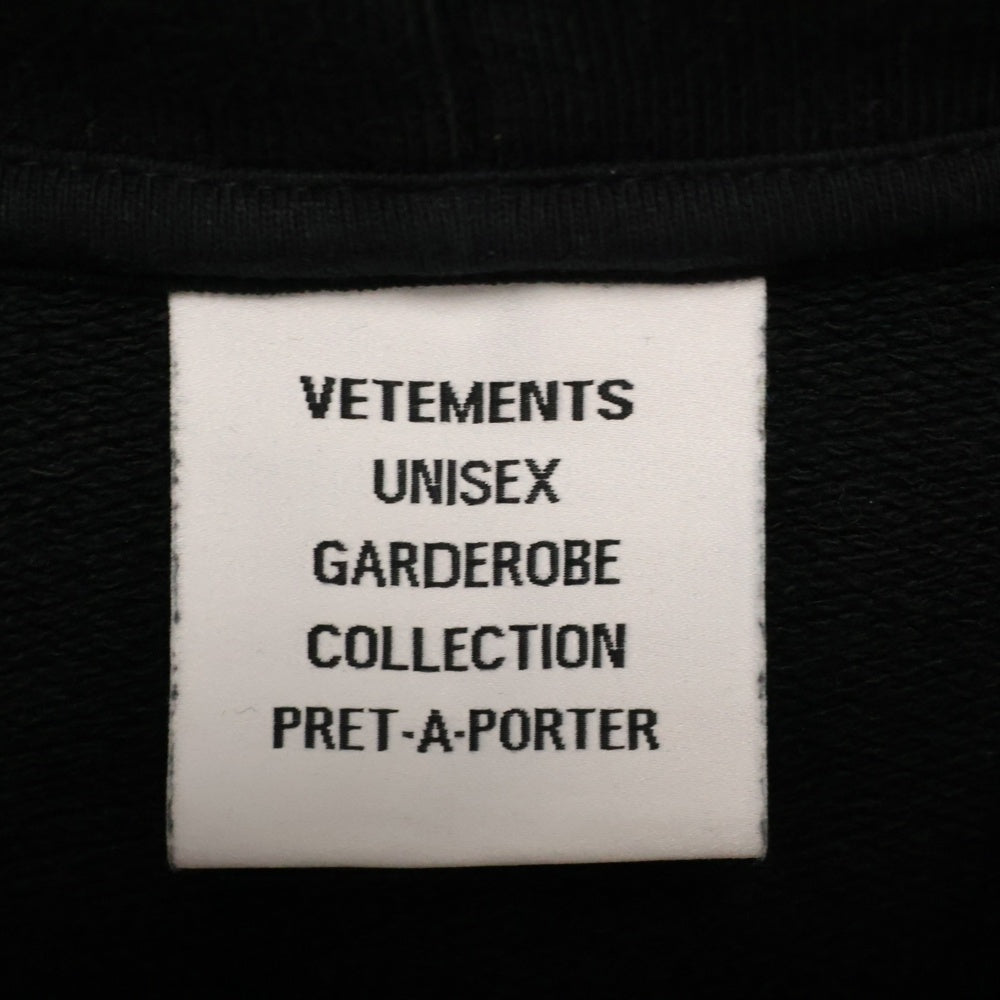 VETEMENTS(ヴェトモン) 22AW DOLPHIN-UNICORN HOODIE ドルフィン ユニコーン プルオーバーパーカー UA53HD220B ブラック