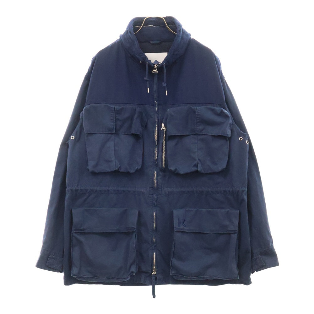 KENZO(ケンゾー) UTILITARIAN PARKA ロゴ刺繍マルチポケットミリタリージャケット ネイビー