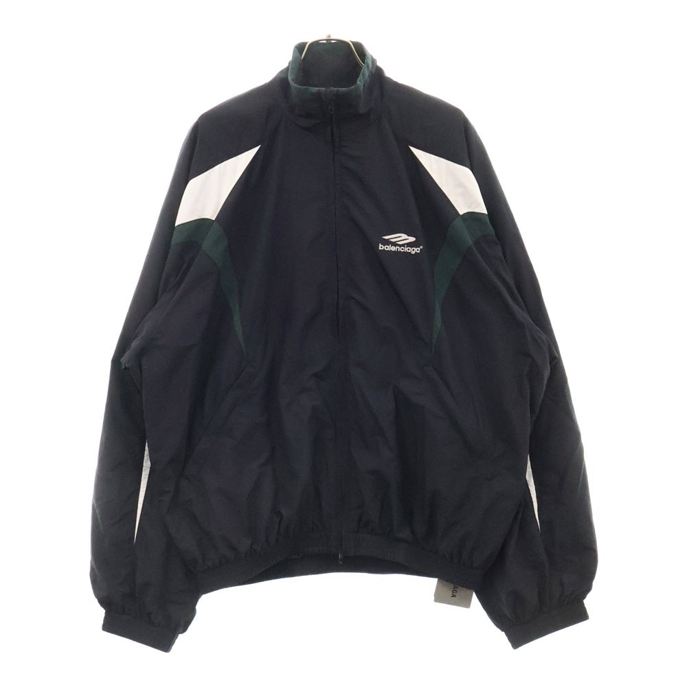 BALENCIAGA(バレンシアガ) 23SS 3B ICON TRACKSUIT トラックスーツロゴナイロンジャケット 725276 TNO79 ブラック/グリーン