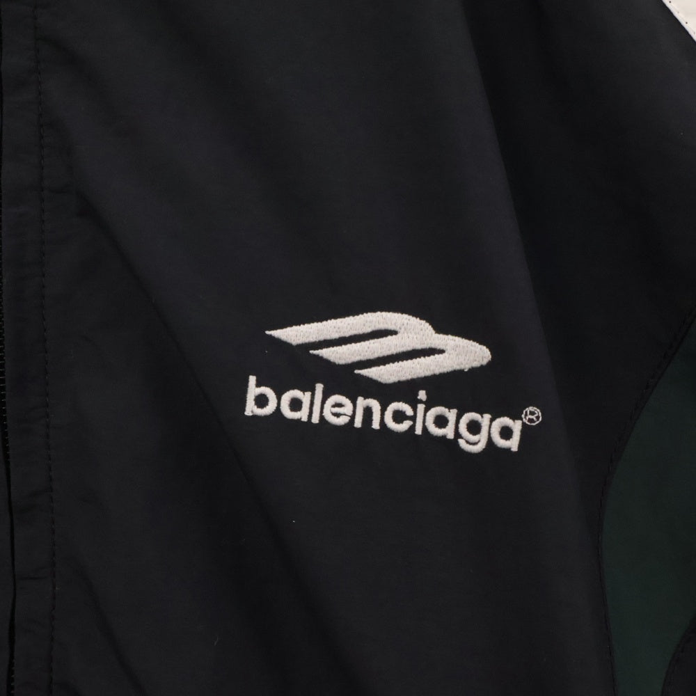 BALENCIAGA(バレンシアガ) 23SS 3B ICON TRACKSUIT トラックスーツロゴナイロンジャケット 725276 TNO79 ブラック/グリーン