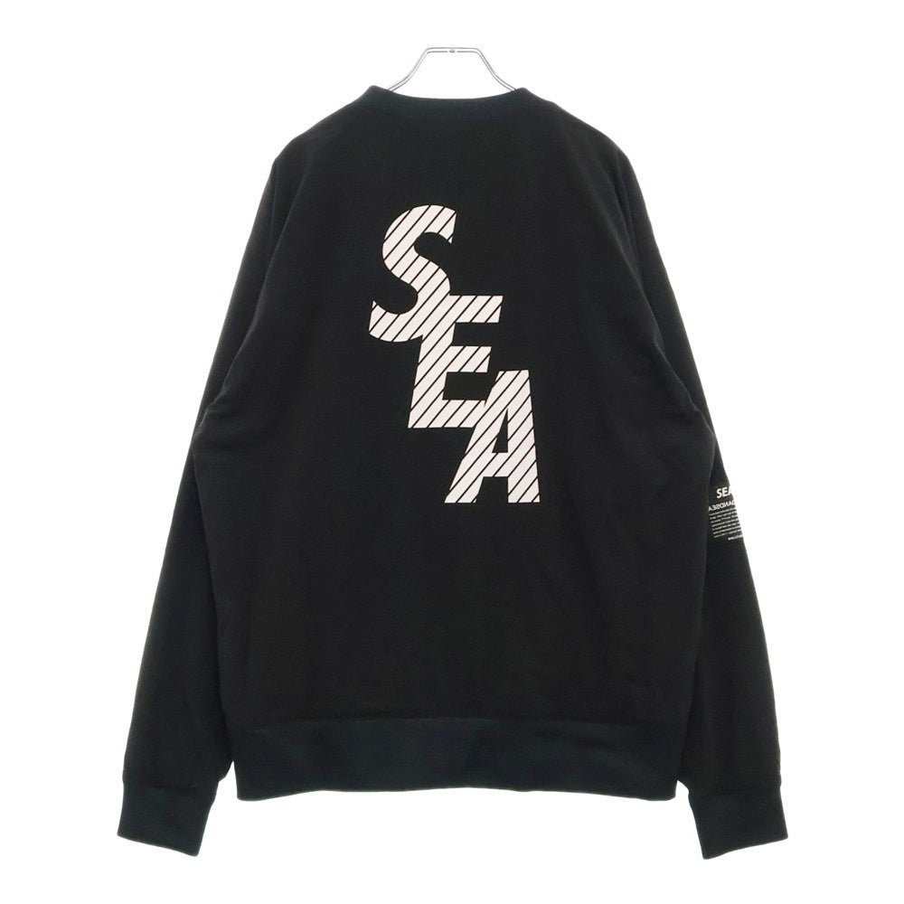 WIND AND SEA(ウィンダンシー) 23AW S E A Piste Crew Neck ナイロンクルーネックトレーナー ピステ ブラック WDS-O-MTC-24-Q2-CS-01