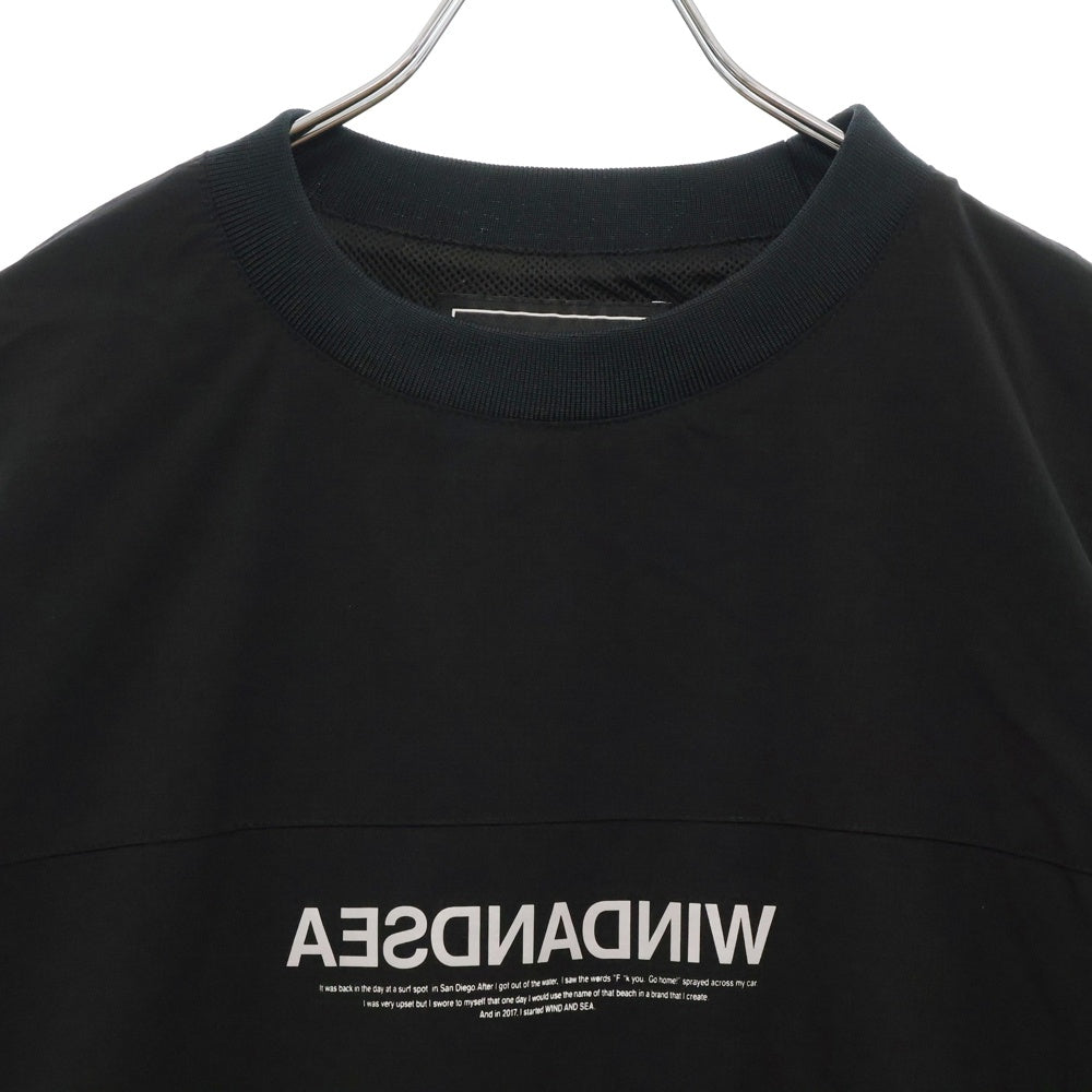 WIND AND SEA(ウィンダンシー) 23AW S E A Piste Crew Neck ナイロンクルーネックトレーナー ピステ ブラック WDS-O-MTC-24-Q2-CS-01