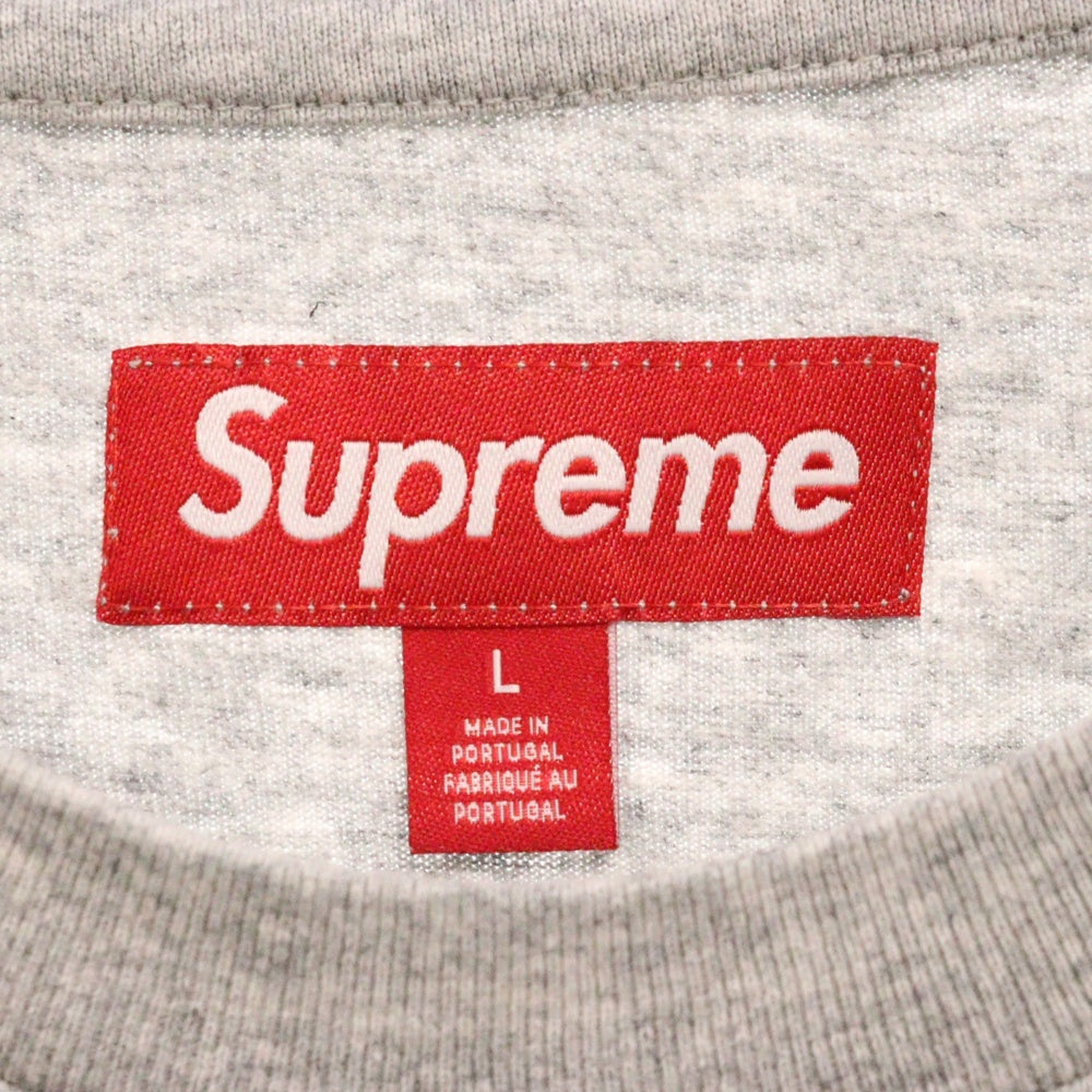 SUPREME(シュプリーム) 23AW Small Box L/S Tee スモールボックスロゴ刺繍 長袖Tシャツ ロンT グレー