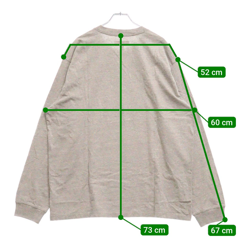 SUPREME(シュプリーム) 23AW Small Box L/S Tee スモールボックスロゴ刺繍 長袖Tシャツ ロンT グレー