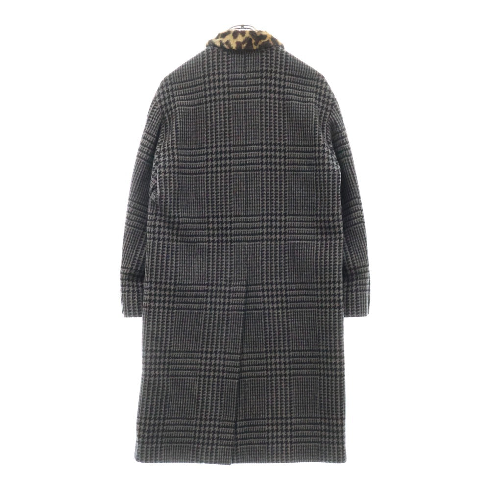 miumiu(ミュウミュウ) 18AW Single-breasted Wool And Faux-fur Coat シングルブレスト 3B ウールコート レディース グレー MS1491 087
