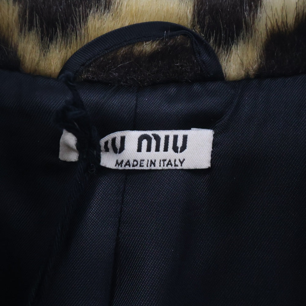 miumiu(ミュウミュウ) 18AW Single-breasted Wool And Faux-fur Coat シングルブレスト 3B ウールコート レディース グレー MS1491 087