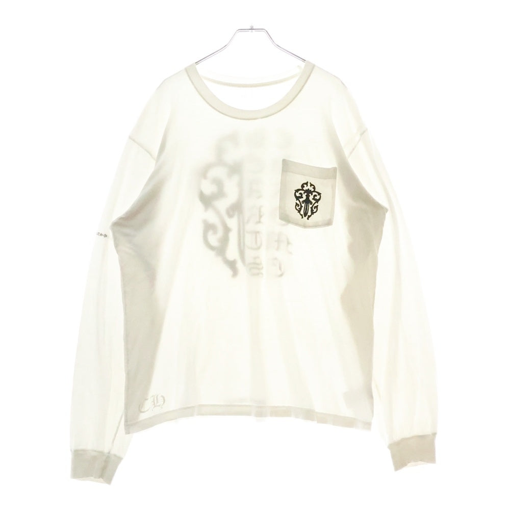 CHROME HEARTS(クロムハーツ) Dagger L/S Tee ダガーロゴプリント 長袖Tシャツ ホワイト