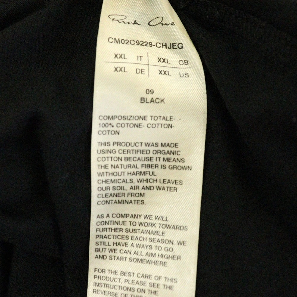 Rick Owens(リックオウエンス) 23SS ×Champion CM TOP チャンピオン 半袖Tシャツ カットソー ブラック CM02C9229-CHJEG