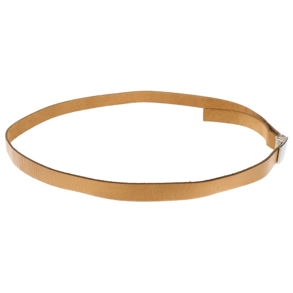 Yohji Yamamoto(ヨウジヤマモト) SOLID BRASS Belt ロゴレザーベルト ベージュ