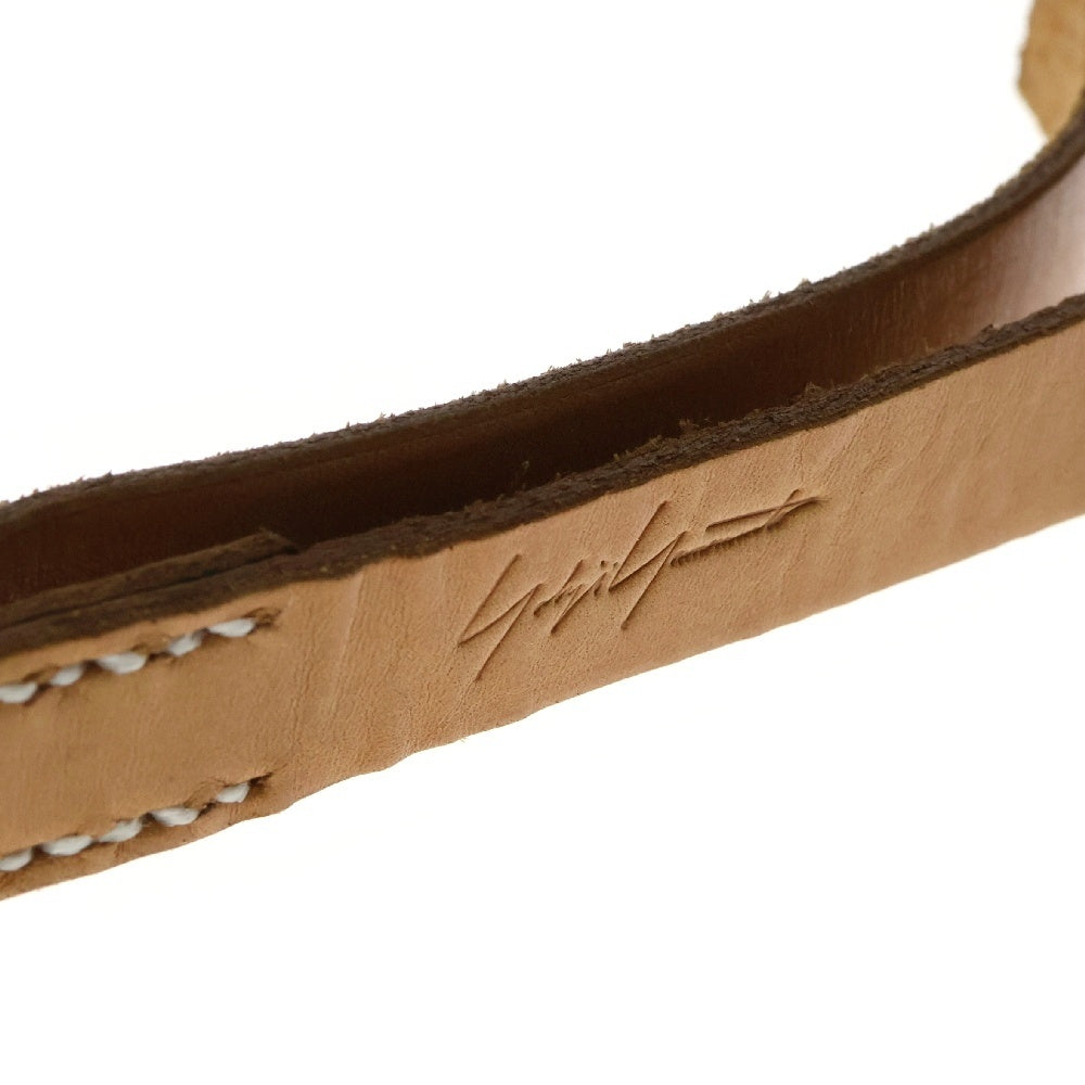 Yohji Yamamoto(ヨウジヤマモト) SOLID BRASS Belt ロゴレザーベルト ベージュ