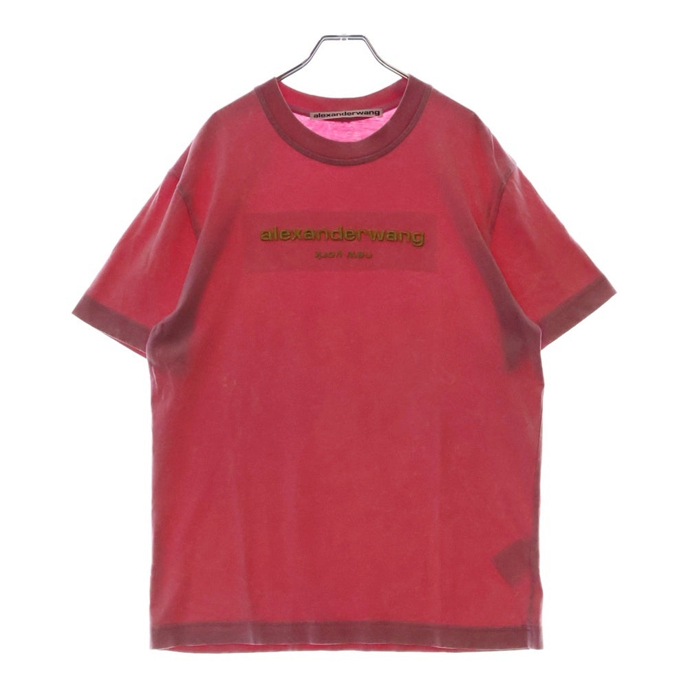 ALEXANDER WANG(アレキサンダーワン) Acid Wash Tee ロゴ刺繍 半袖Tシャツ ピンク
