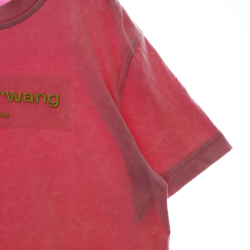 ALEXANDER WANG(アレキサンダーワン) Acid Wash Tee ロゴ刺繍 半袖Tシャツ ピンク