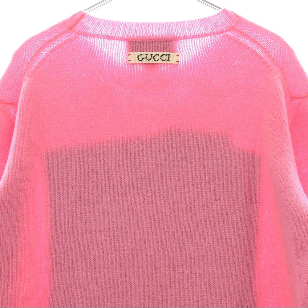 GUCCI(グッチ) ×Disney Donald Duck Sweater ディズニー キャラクタープリント クルーネックニットセーター ピンク 652620 XKBSI