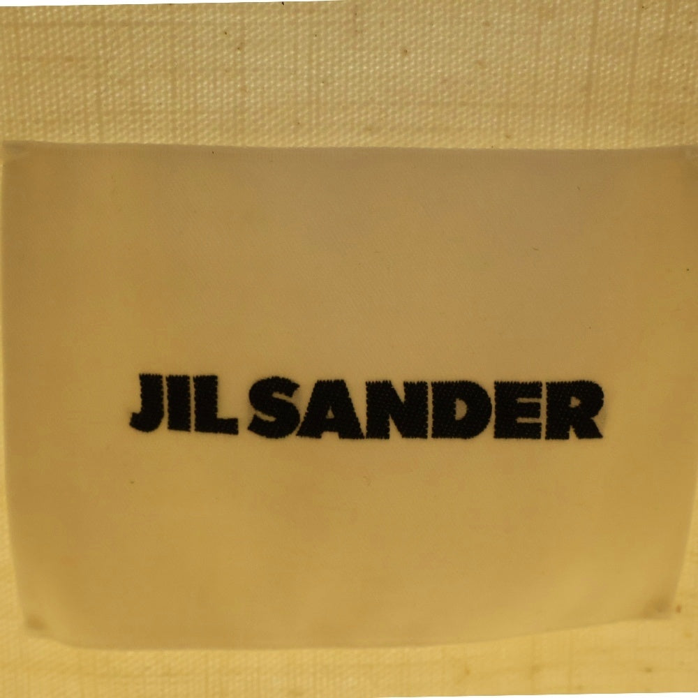 JIL SANDER(ジルサンダー) MALFILE SELVEDGE CANVAS バックロゴ 半袖キャンバスシャツ アイボリー JSMQ744142 MQ240100