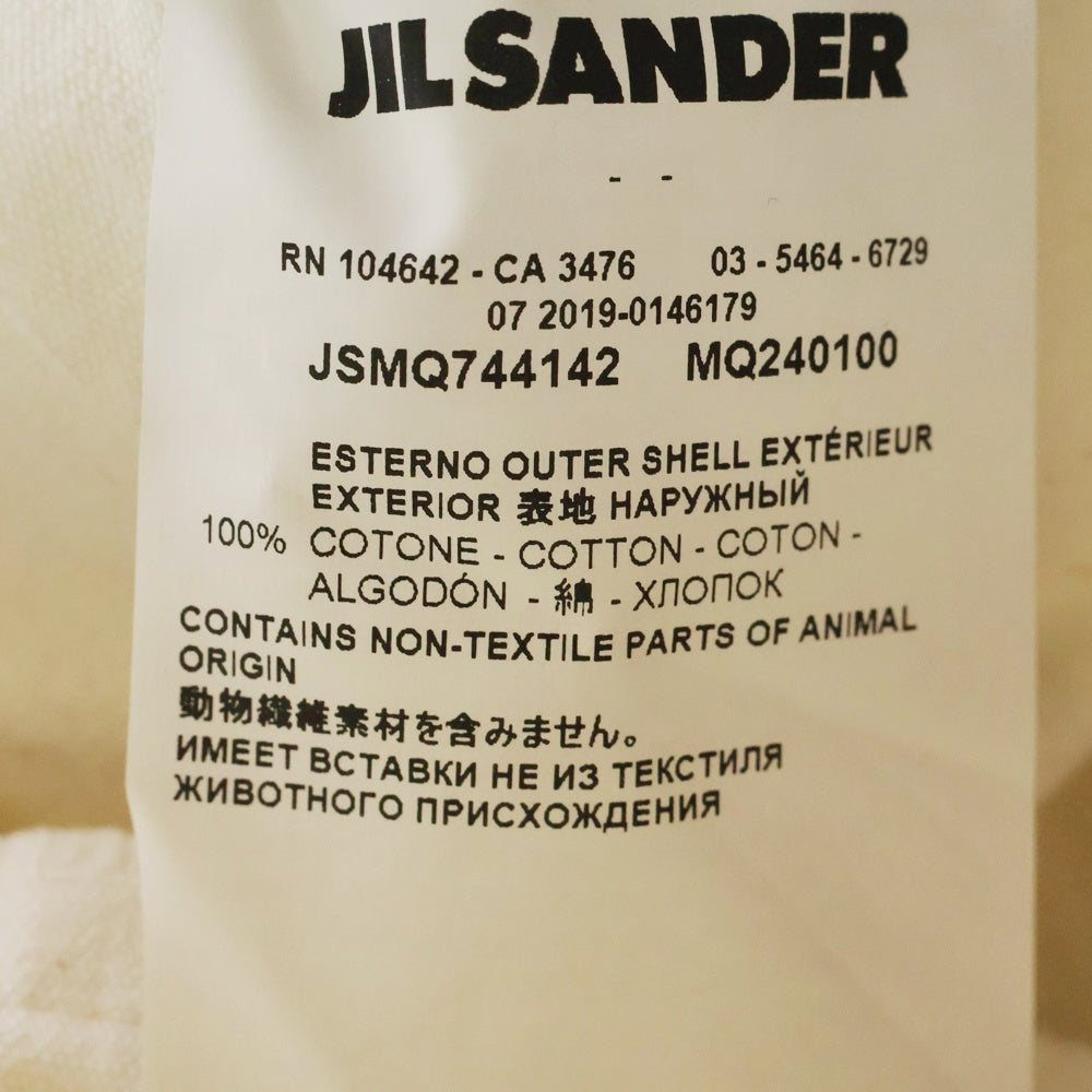 JIL SANDER(ジルサンダー) MALFILE SELVEDGE CANVAS バックロゴ 半袖キャンバスシャツ アイボリー JSMQ744142 MQ240100